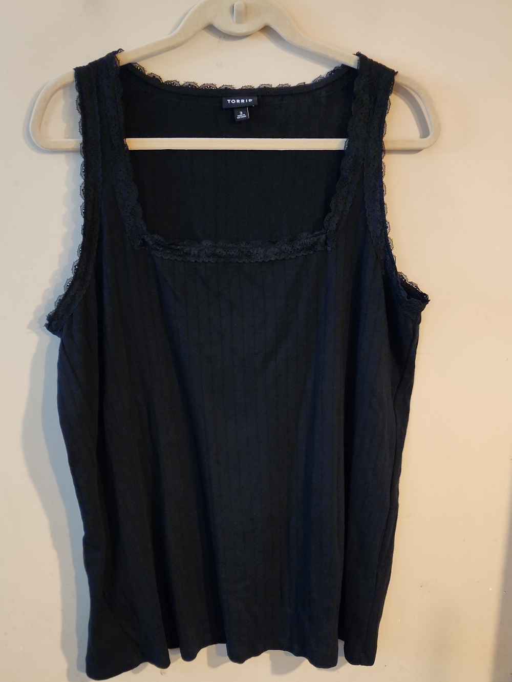 torrid Black Lace-Trim Tank Camisole